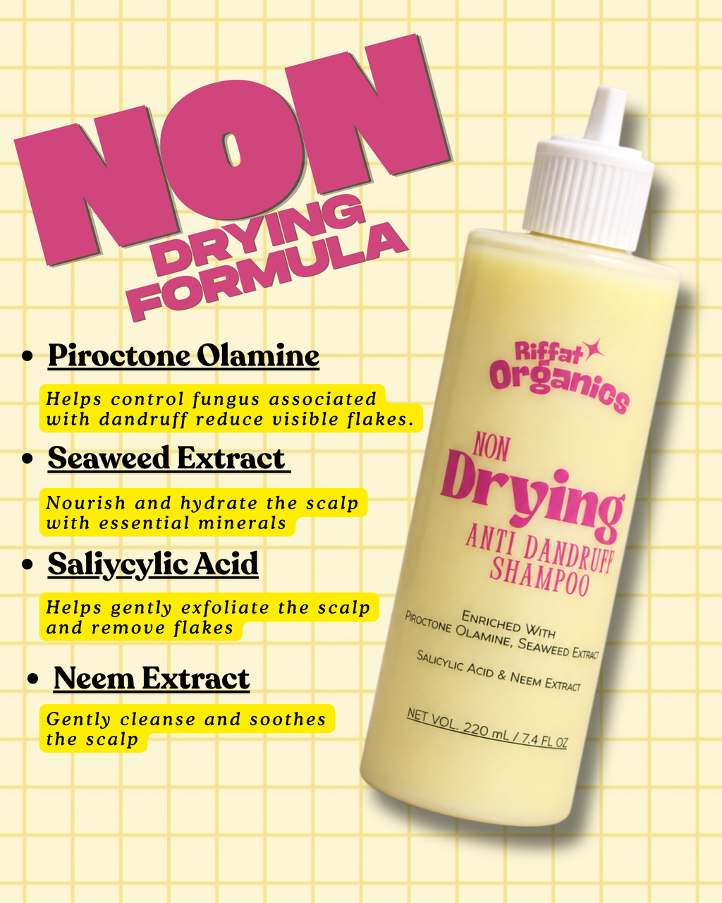 Non Drying Anti Dandruff Shampoo - 220ml
