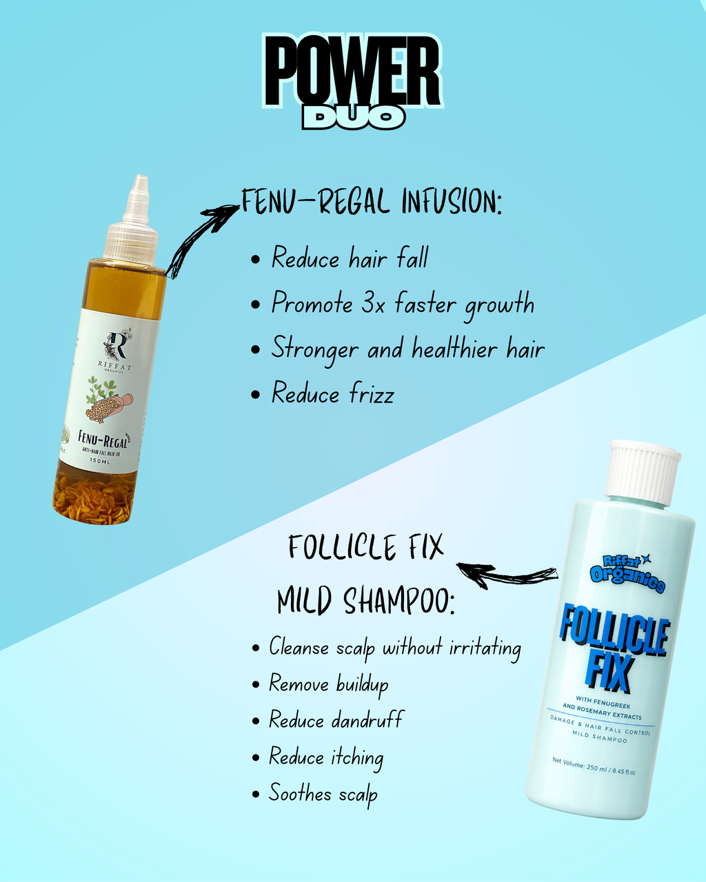 Magic Hair Bundle - Follicle Fix Shampoo + Fenu Regal Hair Oil